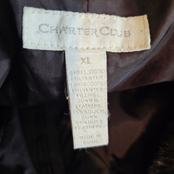 Charter Club Jacket Womens XL Brown Down and Duck Feathers Quilted Winter Warm - Picture 10 of 10